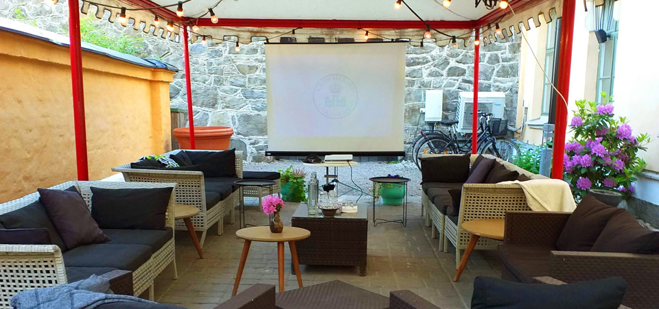 Konferens utomhus på Långholmen