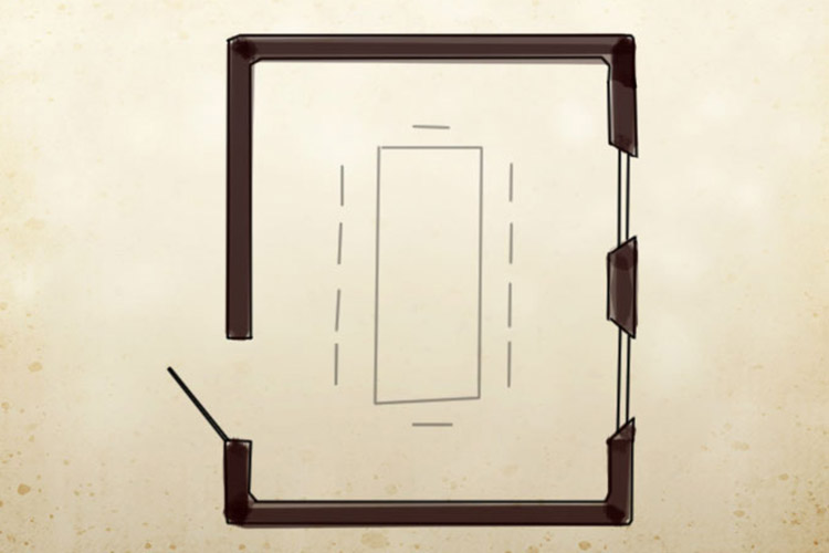 Skiss planritning konferensrum Inspectoren