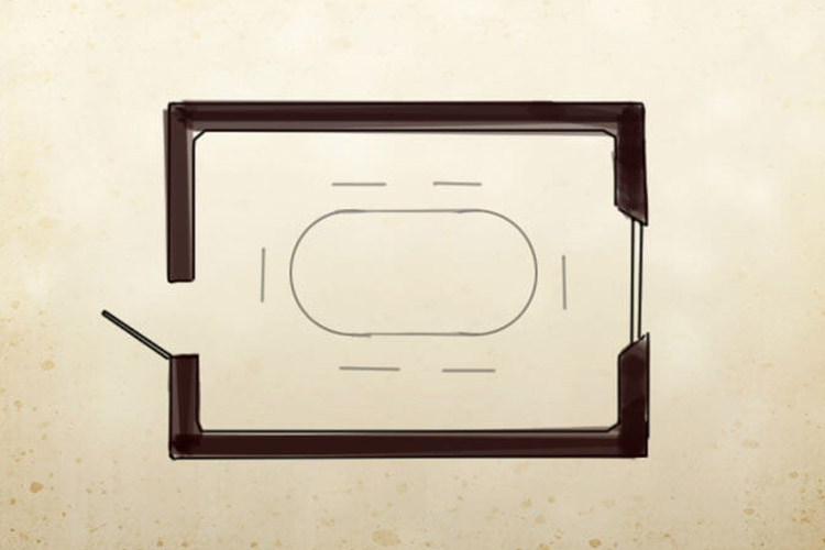 Skiss planritning konferensrum Kommendanten