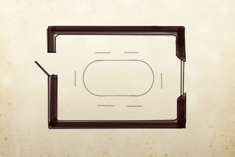Skiss planritning konferensrum Profossen