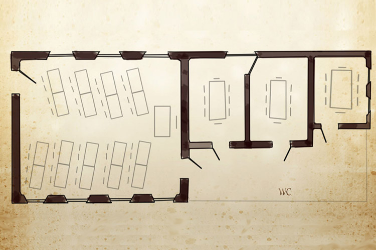 Skiss planritning konferensrum Rudenschöld