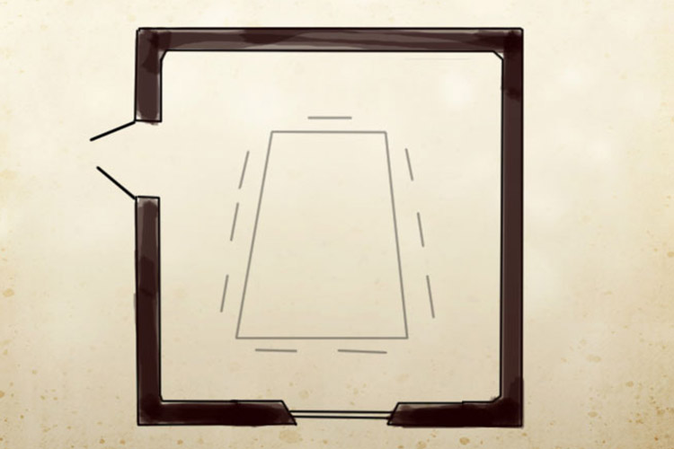 Skiss planritning konferensrum Wollin